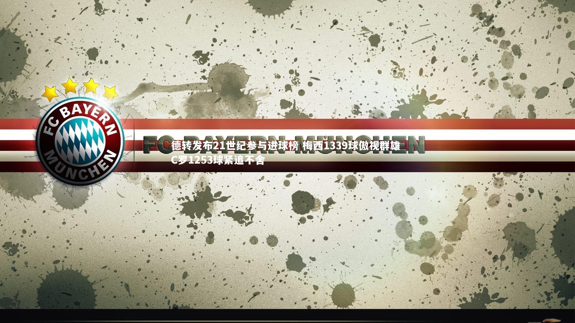 德转发布21世纪参与进球榜 梅西1339球傲视群雄 C罗1253球紧追不舍